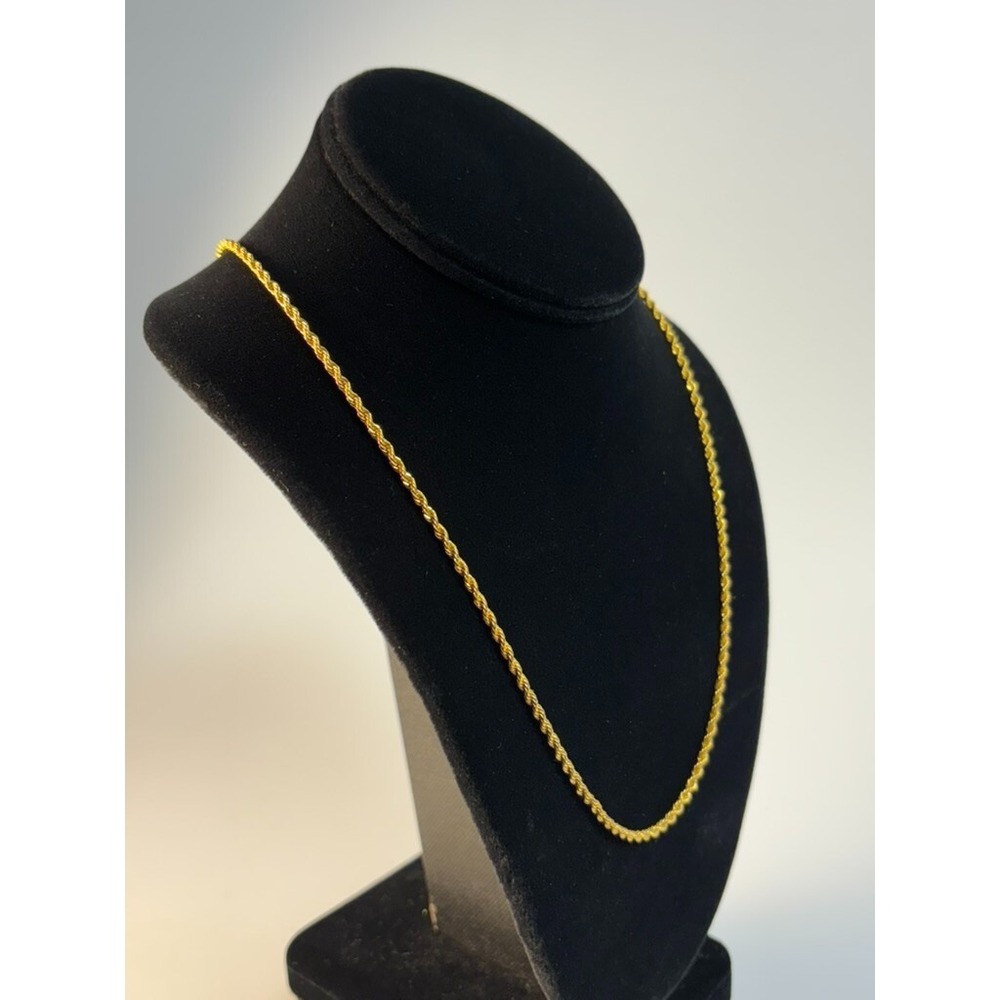 Necklace Gold Tone 22 inch Maximalist Retro Fashion Chunky Rope Chain
